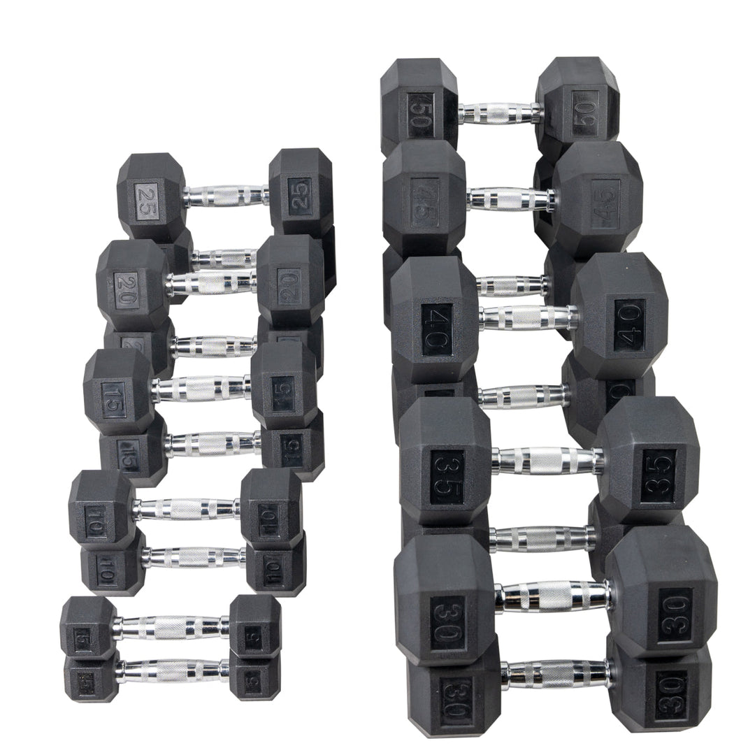 commercial-grade HOIST hex dumbbell set designed for strength training, conditioning, and functional fitness exercises