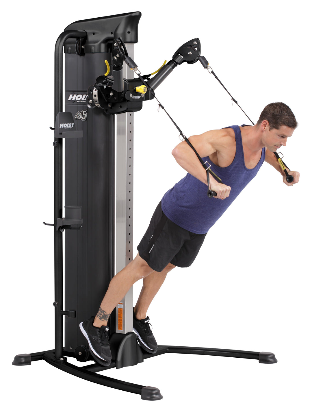 HOIST Mi5 functional trainer standing cable press for chest and shoulder strength training in functional workouts