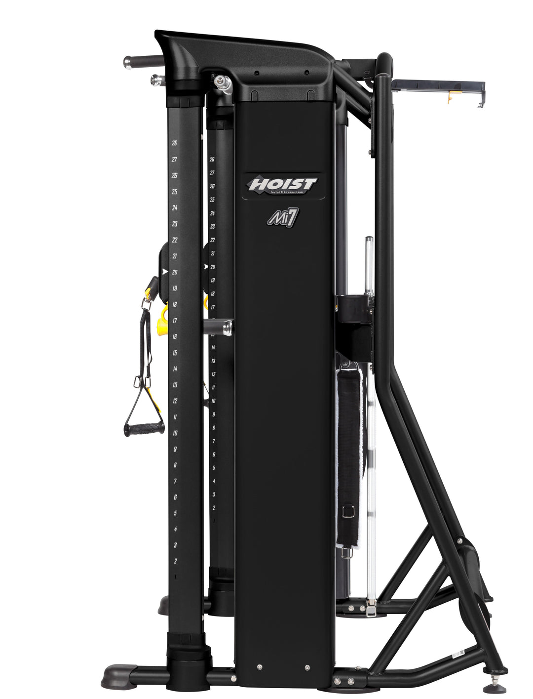 HOIST Mi7 functional trainer compact footprint with integrated storage and dual stack resistance system
