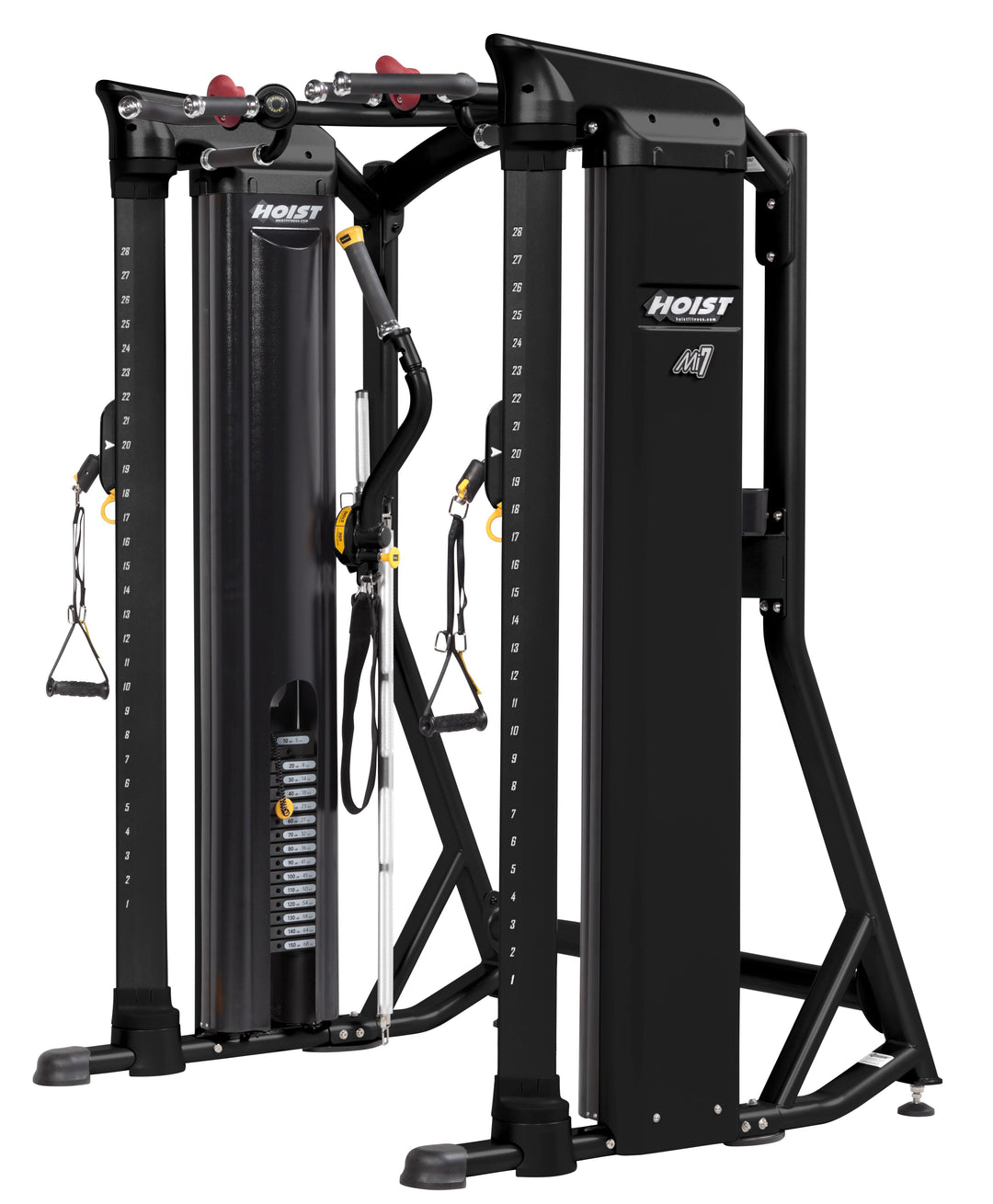 HOIST Mi7 functional trainer side profile with adjustable pulleys for versatile functional training exercises