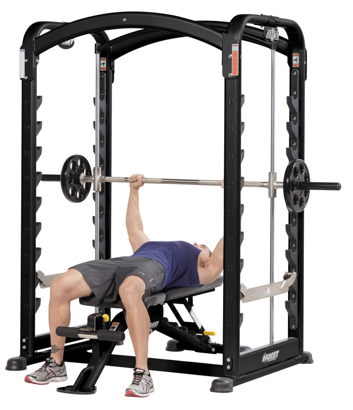 HOIST MiSmith dual action Smith machine bench press for chest strength training with guided bar support