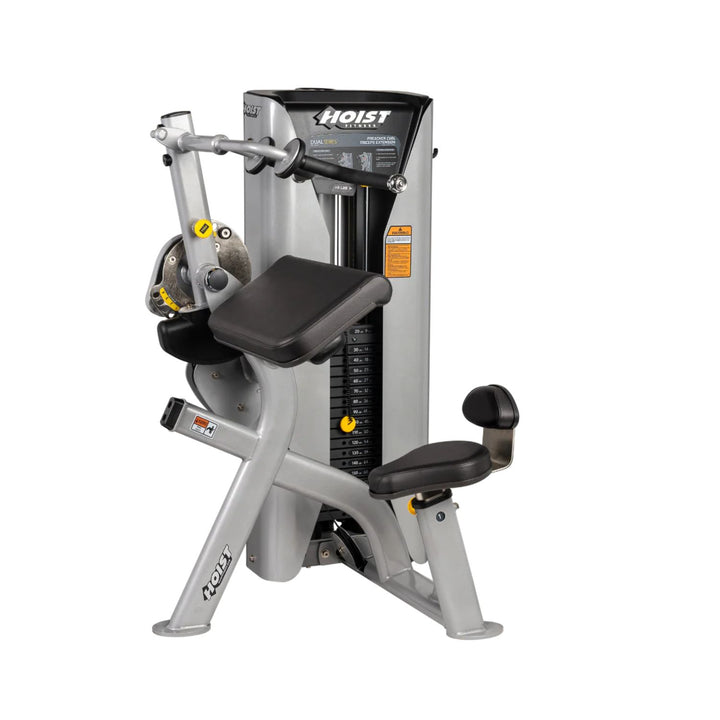 HOIST preacher curl and triceps extension machine for bicep and arm strength training in gym