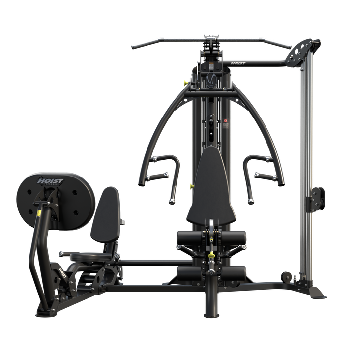 HOIST V1 Elite home gym complete system with leg press and pulley attachments for comprehensive strength training