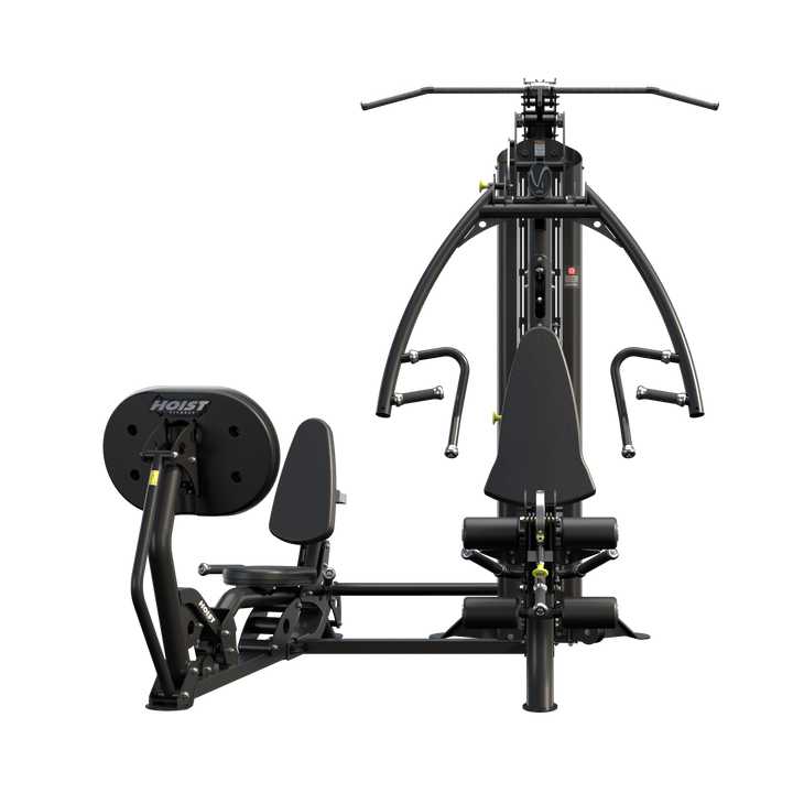 HOIST V1 Elite home gym with V ride leg press attachment for lower body strength and conditioning workouts