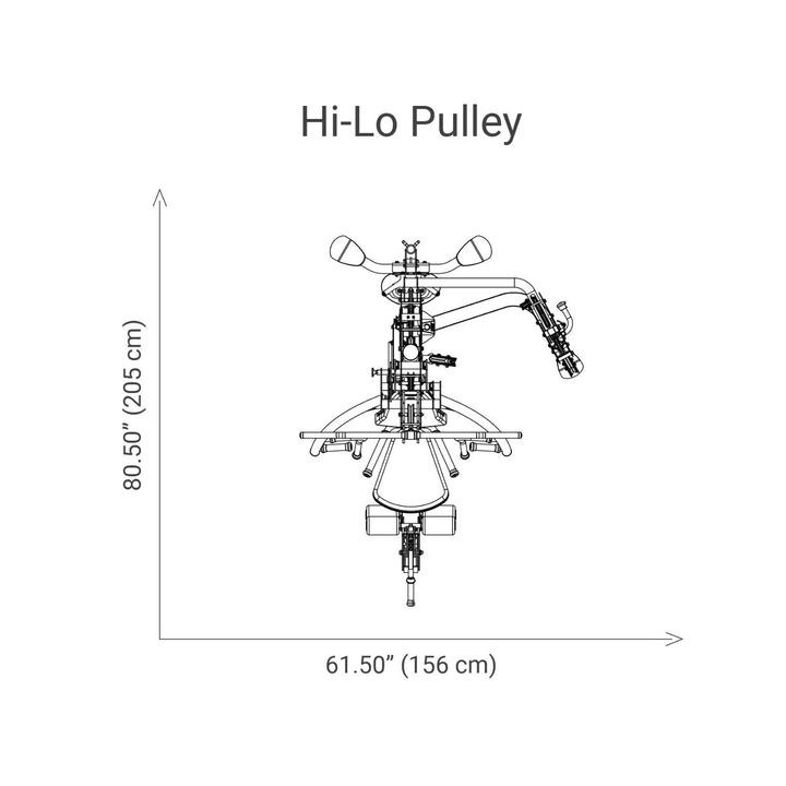 HOIST V1 Elite hi lo pulley dimensions showing compact footprint for functional cable training exercises