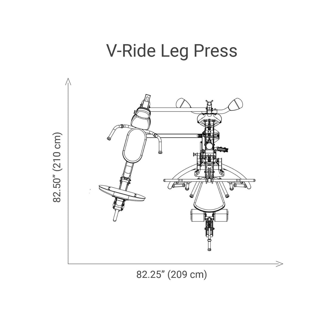 HOIST V1 Elite leg press attachment dimensions for lower body training setup and gym space planning