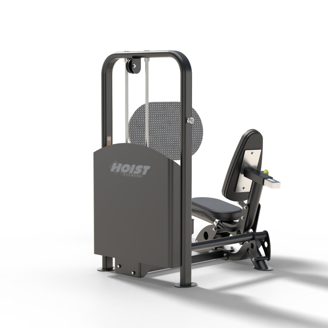 HOIST V ride leg press compact footprint design for efficient space use in home or commercial gym environments