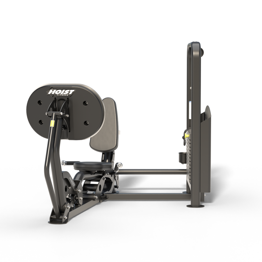 HOIST V ride leg press front view with large footplate for stable leg press and lower body training exercises