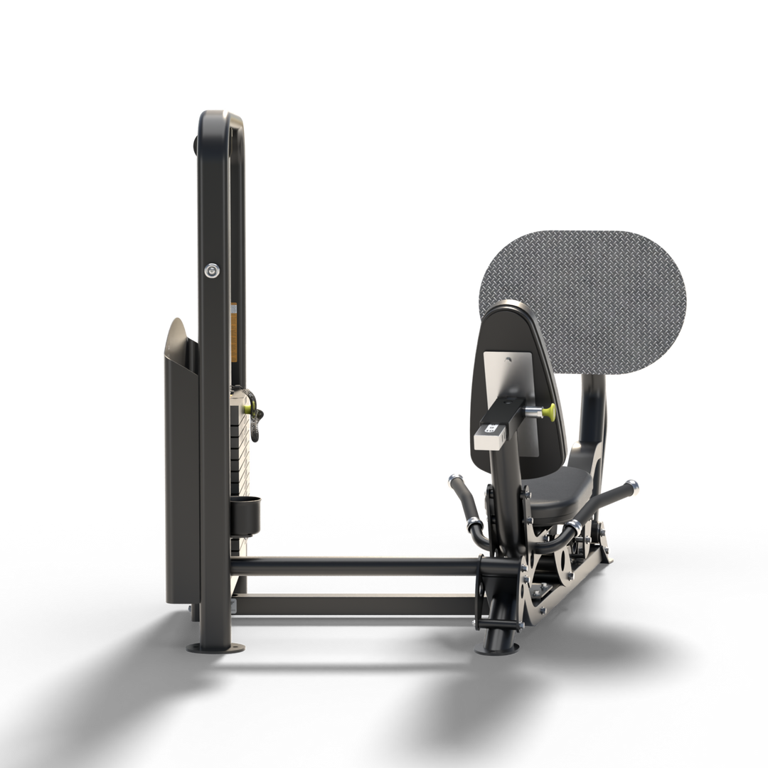 HOIST V ride leg press upright side profile showing seat and footplate alignment for proper leg training form