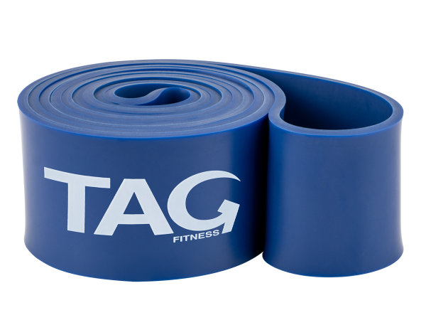 Blue heavy strength band for resistance and strength training exercises