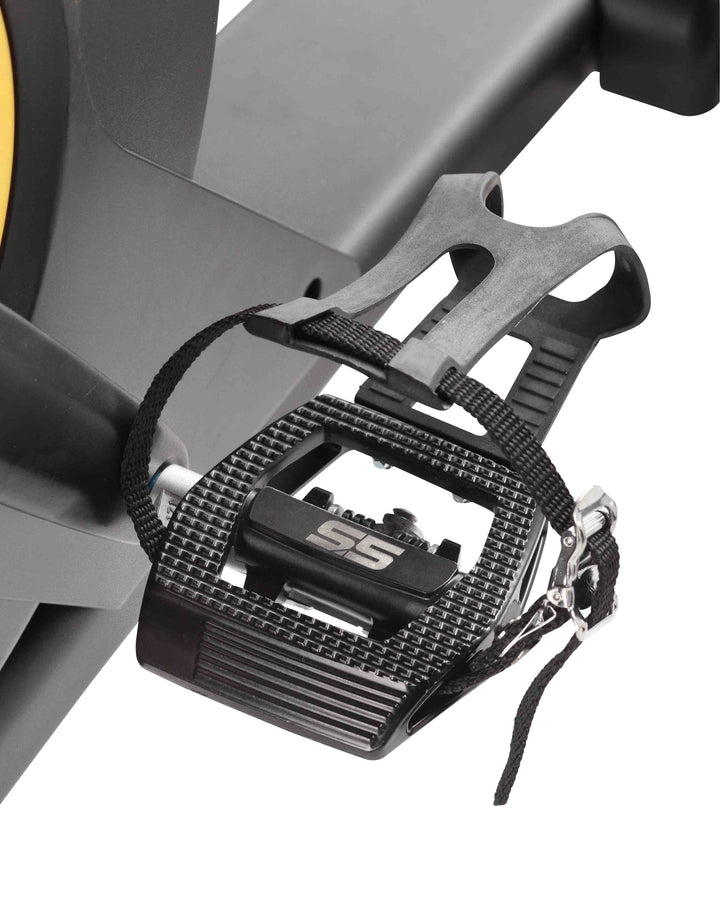 HOIST LeMond Series UT Upright Trainer with dual-sided pedals and toe cages