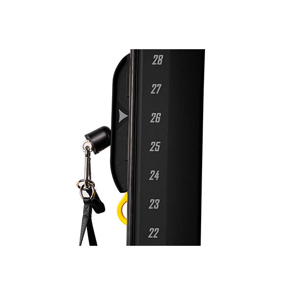 Adjustable pulley column with height settings for versatile strength training exercises