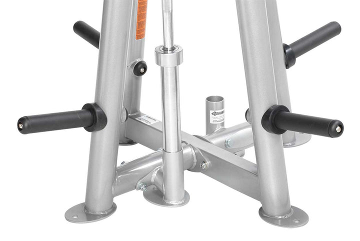 Base structure of plate tree with sturdy four-leg support and plate storage pegs