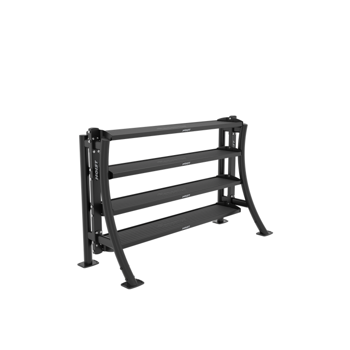Hoist 8 FT. Universal Storage Rack with four-tier shelving for organized commercial gym equipment and accessory storage