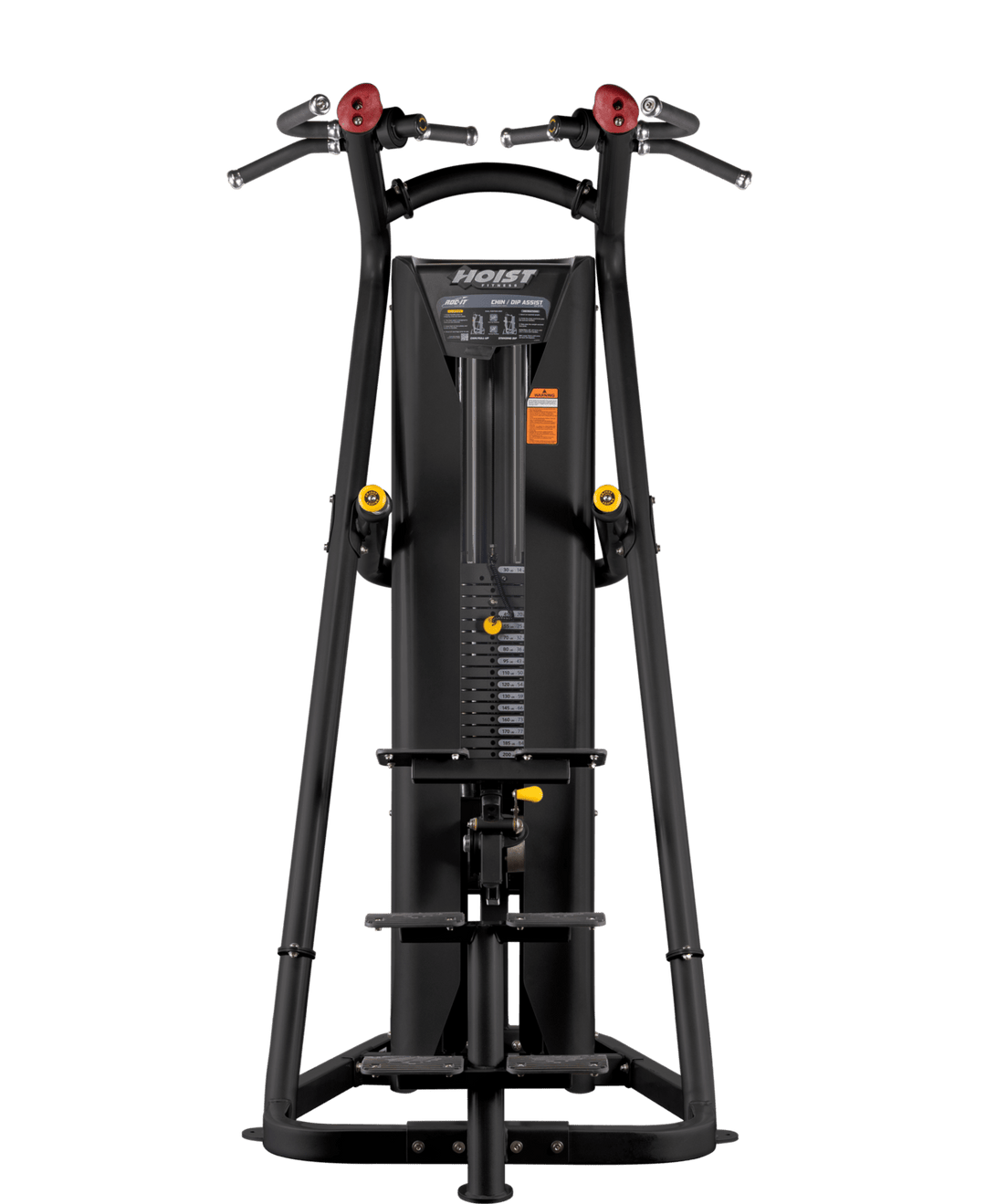 black frame version of Hoist chin dip assist machine with assist platform and handles
