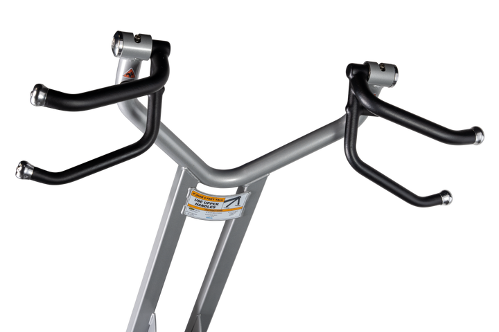 close-up of multi-grip lat pulldown bar handles designed for various hand positions and training angles