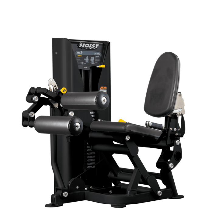 black frame selectorized leg press machine designed for professional fitness facilities and strength training areas