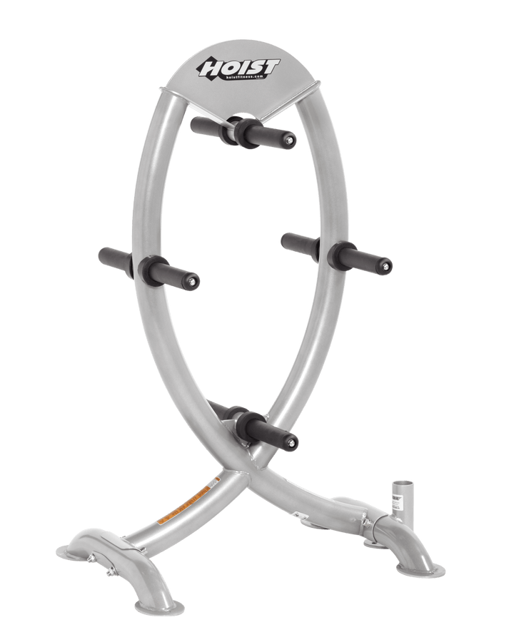 Silver finish Olympic plate tree with multiple plate storage pegs and stable base