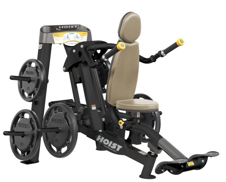 silver frame version of seated dip machine with plate storage and ergonomic handle positioning
