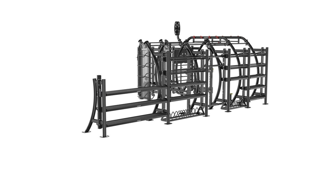full perspective of Hoist Seven Element Functional Bridge showcasing interconnected training modules and functional fitness zones
