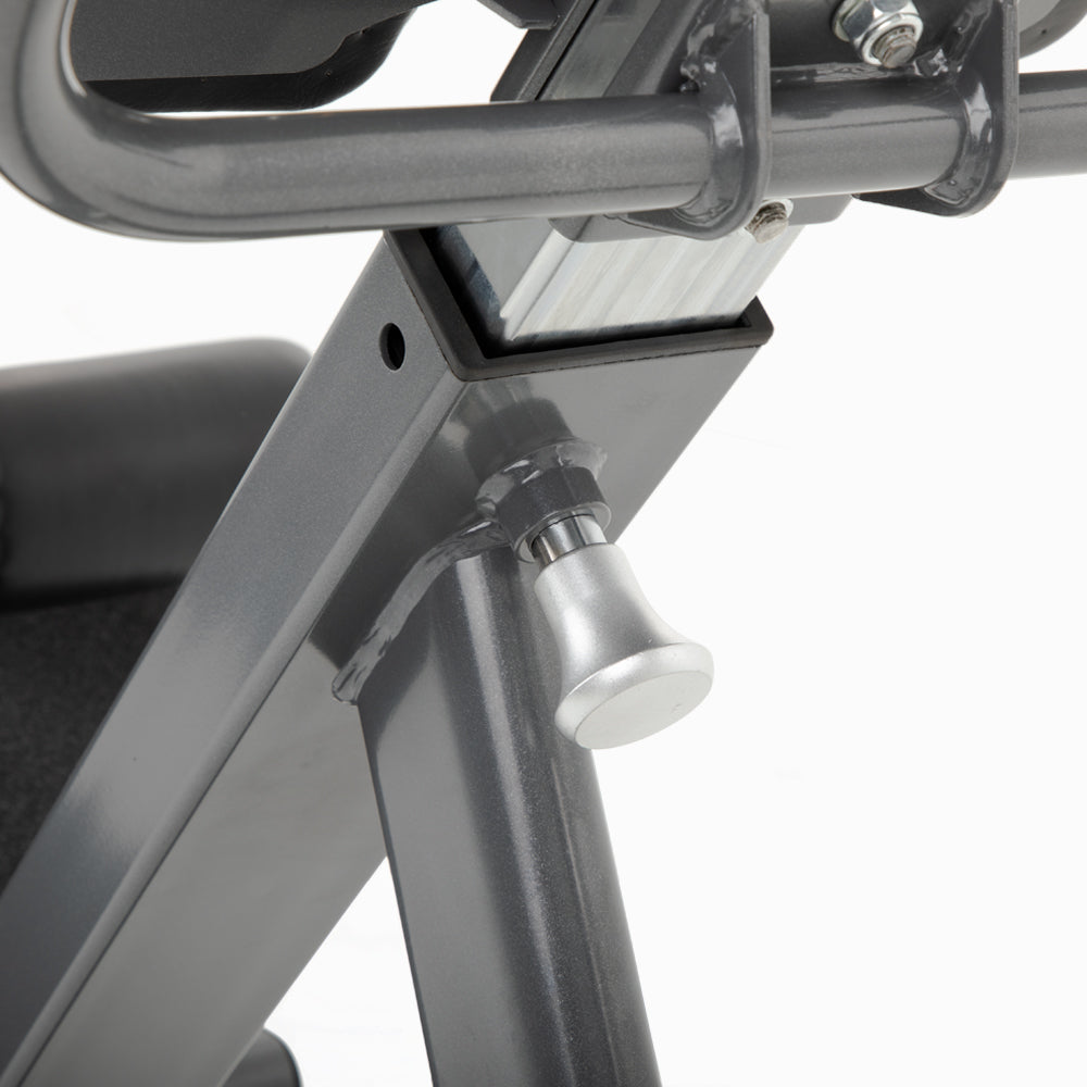 Adjustment mechanism on commercial hyper extension bench