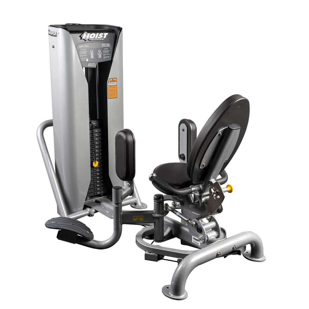 inner and outer thigh machine in light frame finish for lower body workouts