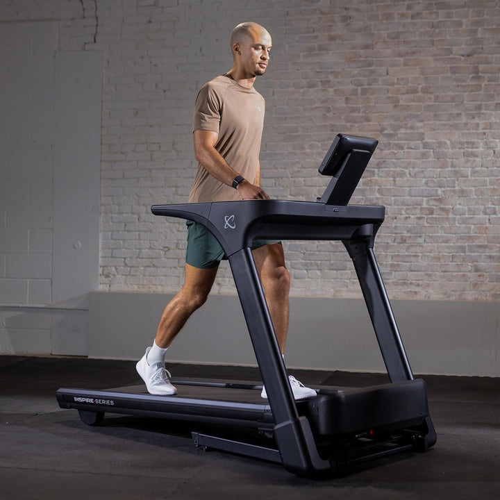 Inspire Series T4S folding treadmill with 3.0 horsepower, brushless DC motor