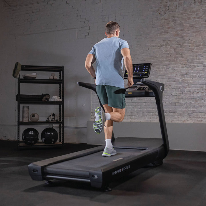 Inspire Series T7 Treadmill crowned rollers