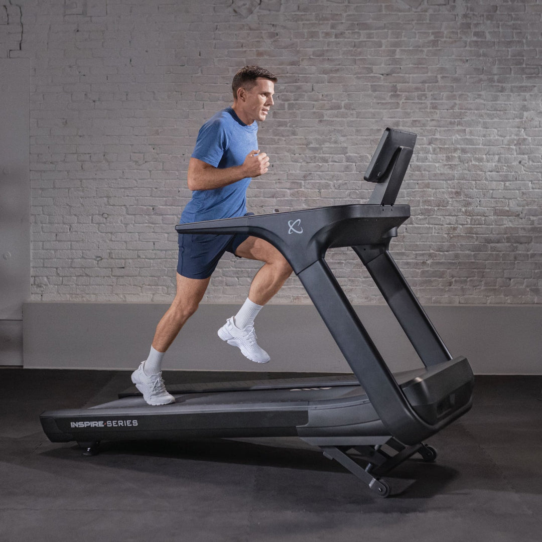 Inspire Series T7S treadmill with spacious 22” x 60” deck with Natural Stride Technology