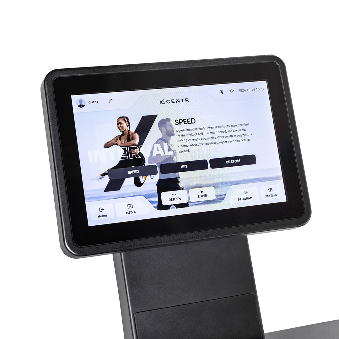 Inspire Series T4S folding treadmill with 10" multimedia touchscreen