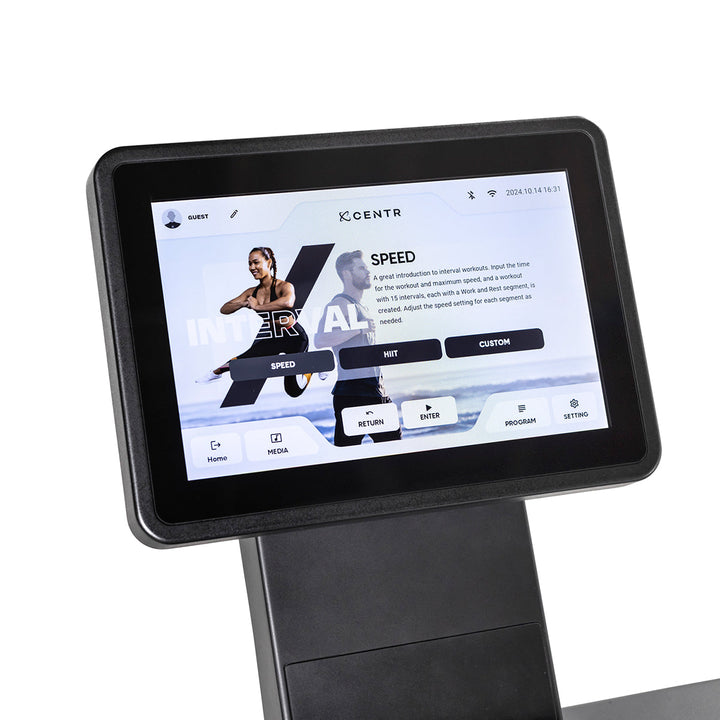 Inspire Series T4S folding treadmill with 10" multimedia touchscreen