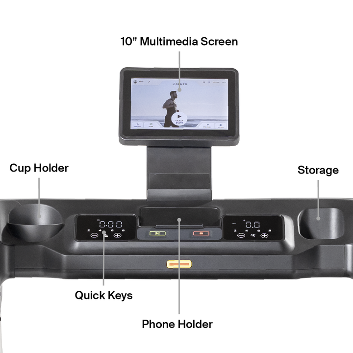 Inspire Series T4S folding treadmill with quick-key functionality