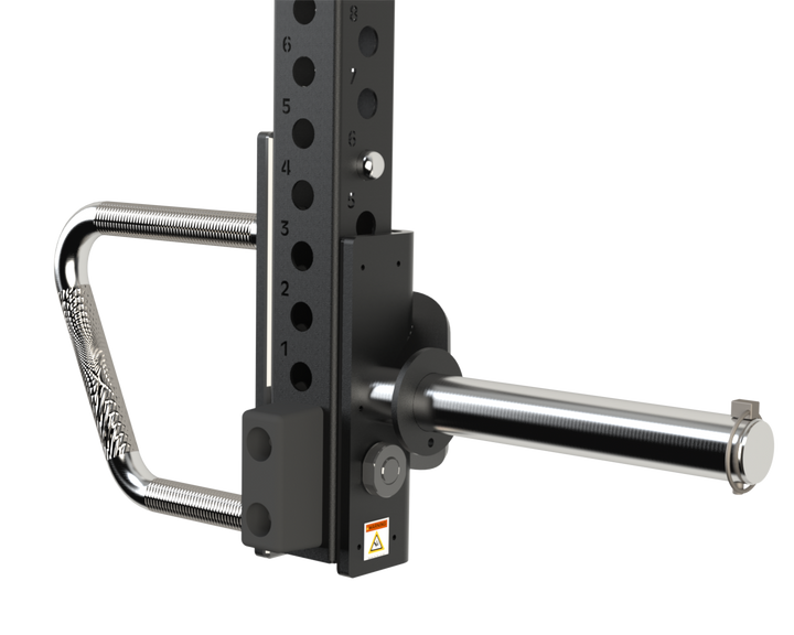 Integrated handle and weight sleeve on Defiant Strength jammer arm.