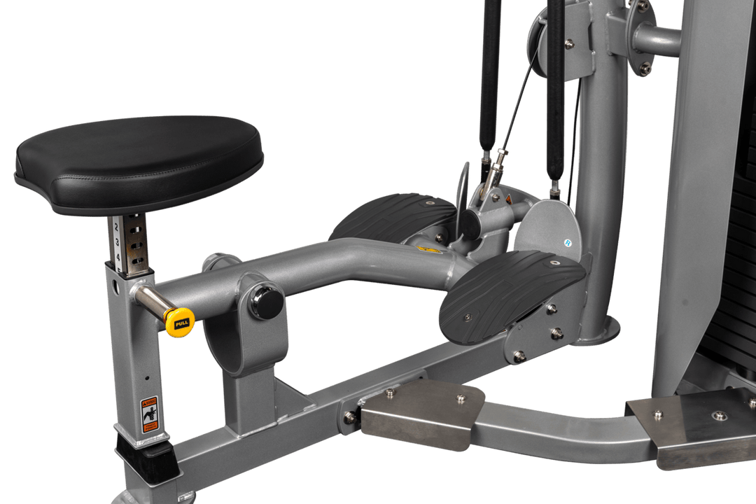 adjustable seat and foot positioning system on Lateral Deltoid machine for personalized shoulder workout alignment