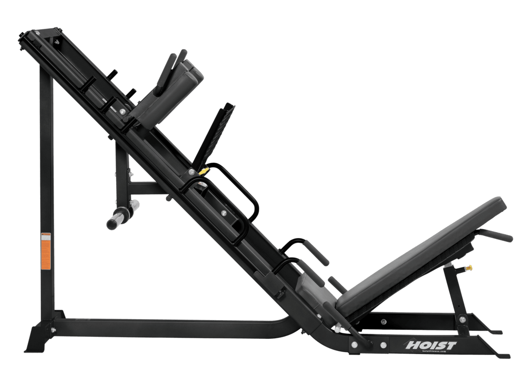 Leg press hack combo alternate angle highlighting dual function design for leg press and hack squat training