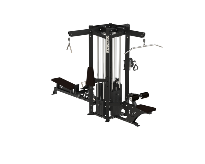 Side view of the Defiant Strength MS-4 commercial multi-station gym.