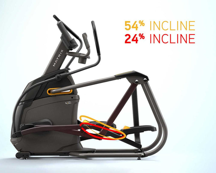 Matrix A30 Ascent Trainer suspension system showing smooth stride motion and low impact performance for cardio workouts