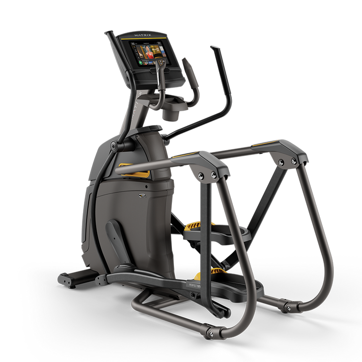 Matrix A30 Ascent Trainer with XER touchscreen console, adjustable incline motion, and compact design for home cardio workouts