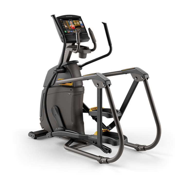 Matrix A30 Ascent Trainer with XIR touchscreen console, adjustable incline motion, and compact design for home cardio workouts
