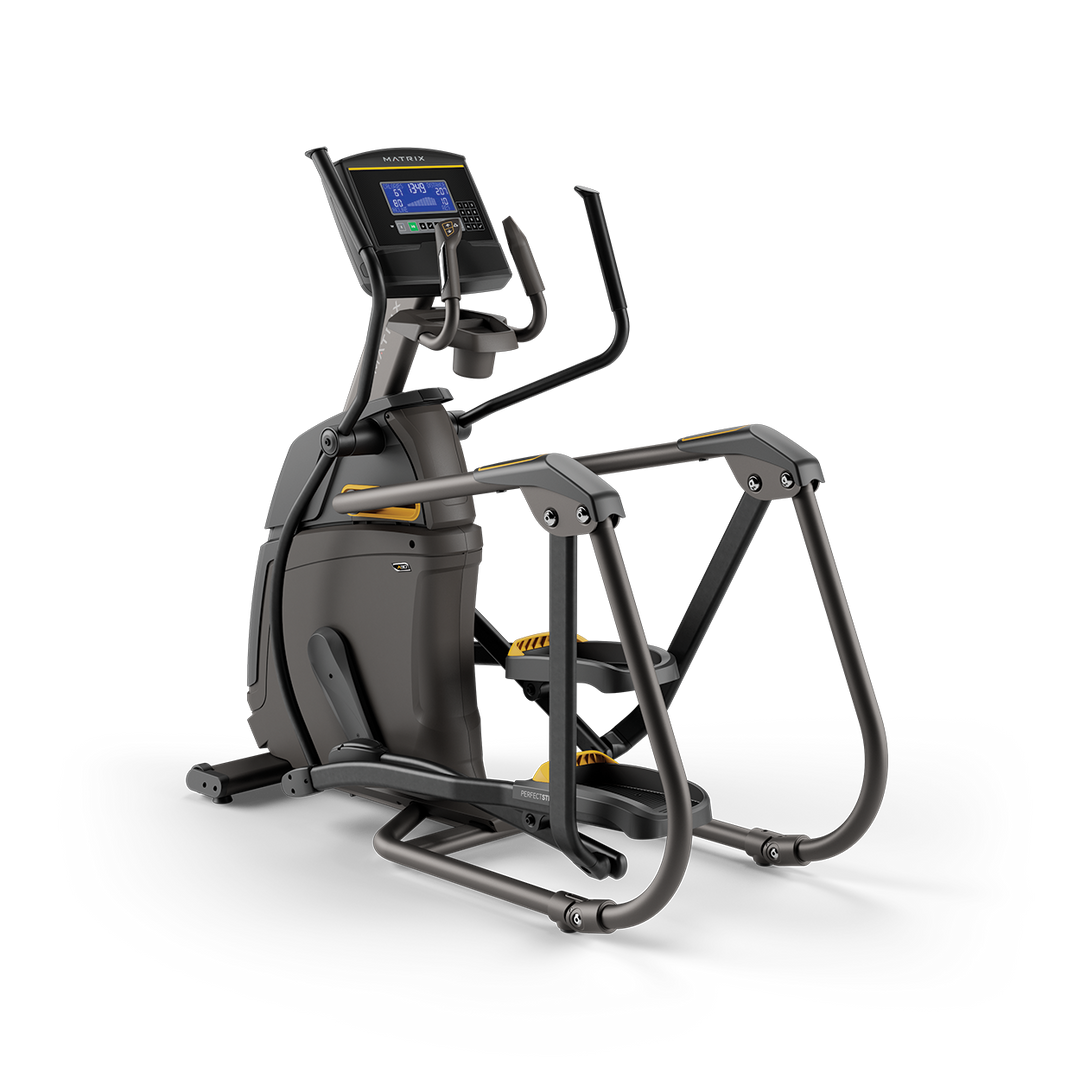 Matrix A30 Ascent Trainer with XR LED console, adjustable incline motion, and compact design for home cardio workouts