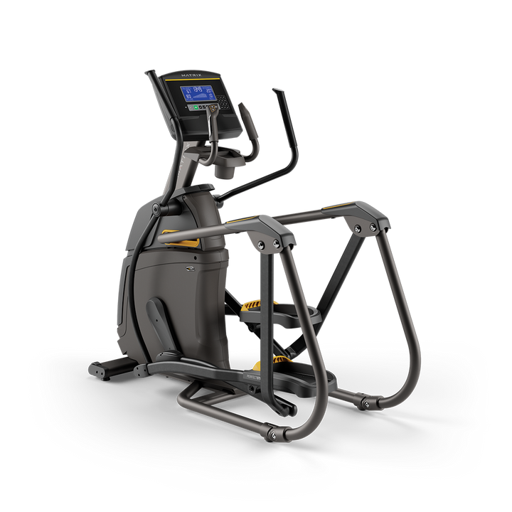 Matrix A30 Ascent Trainer with XR LED console, adjustable incline motion, and compact design for home cardio workouts
