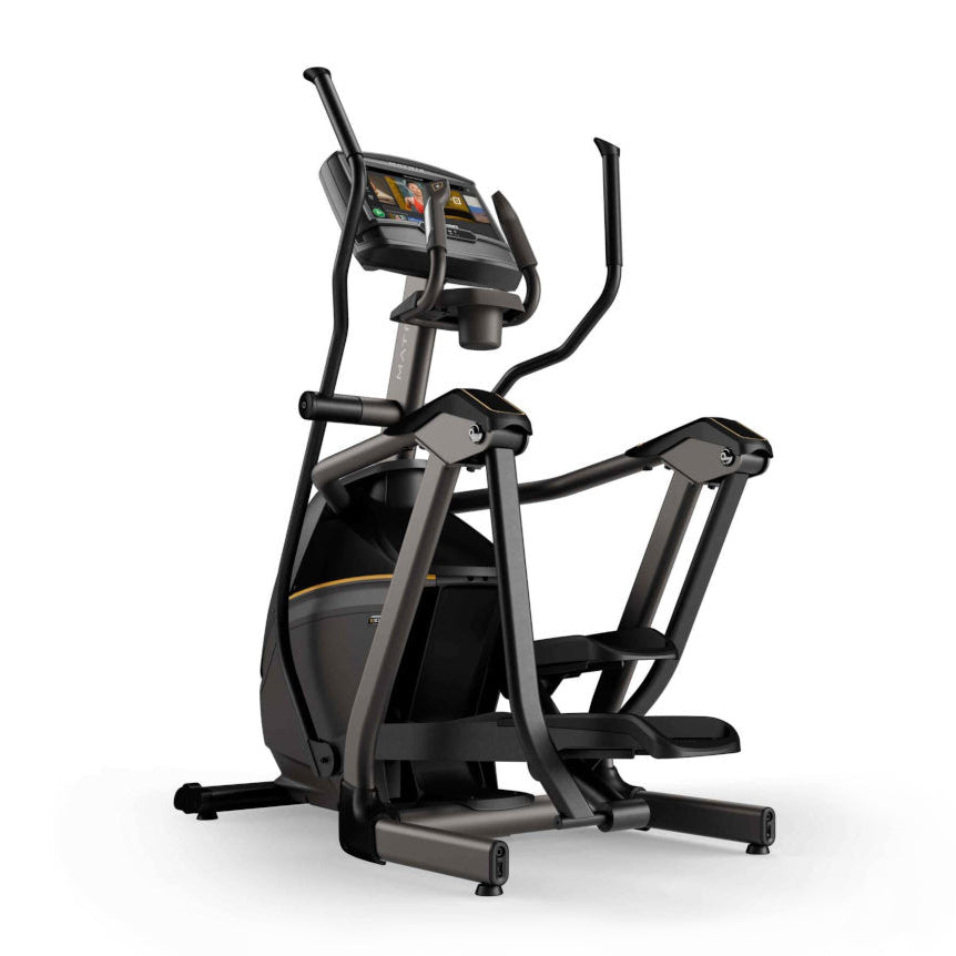 Matrix E30 elliptical suspension system showing smooth stride motion components for low impact cardio training