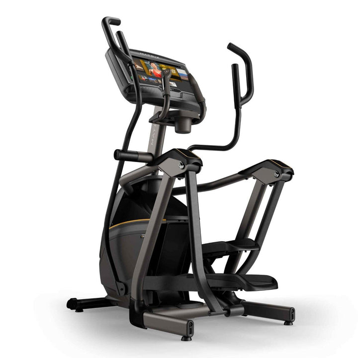 Matrix E50 elliptical suspension system showing smooth stride components and low impact motion for cardio workouts