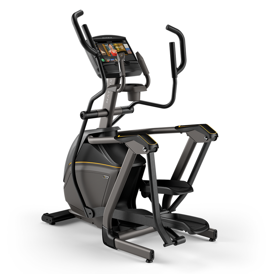 Matrix E50 elliptical with XIR touchscreen console, smooth stride motion, and durable frame for home cardio workouts