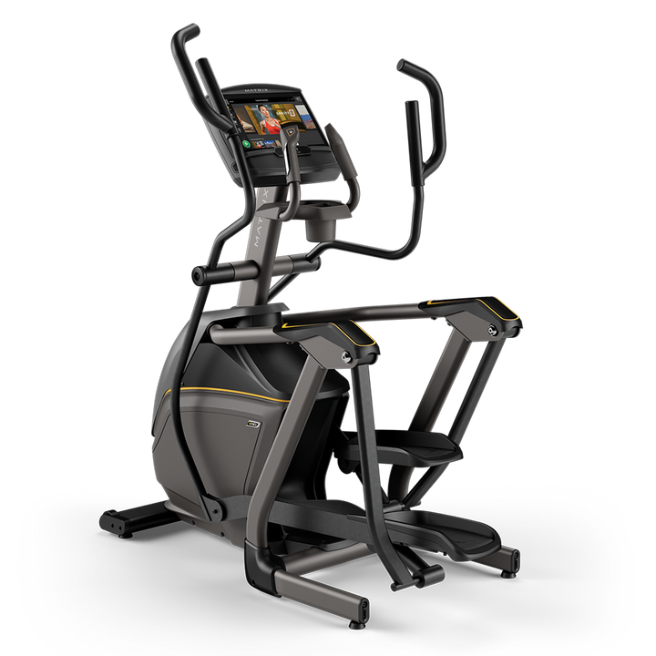 Matrix E50 elliptical with XIR touchscreen console, smooth stride motion, and durable frame for home cardio workouts