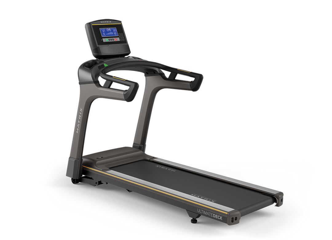 Matrix T50 treadmill with XR LED console, durable running deck, and ergonomic design for home cardio workouts