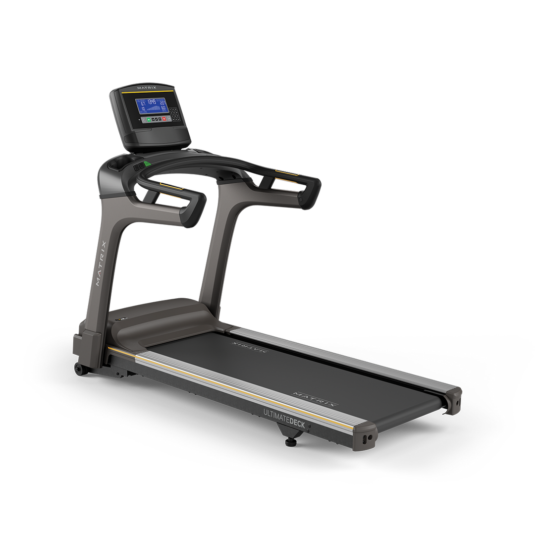 Matrix T75 treadmill with XR LED console, heavy-duty running deck, and durable frame for commercial gym cardio use