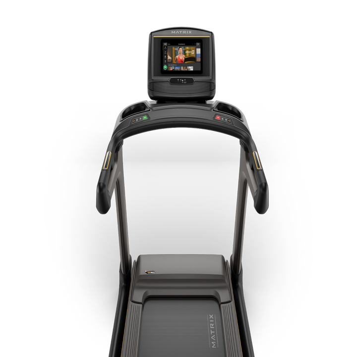 Matrix TF30 folding treadmill with XER touchscreen console, compact frame, and foldable design for home cardio workouts