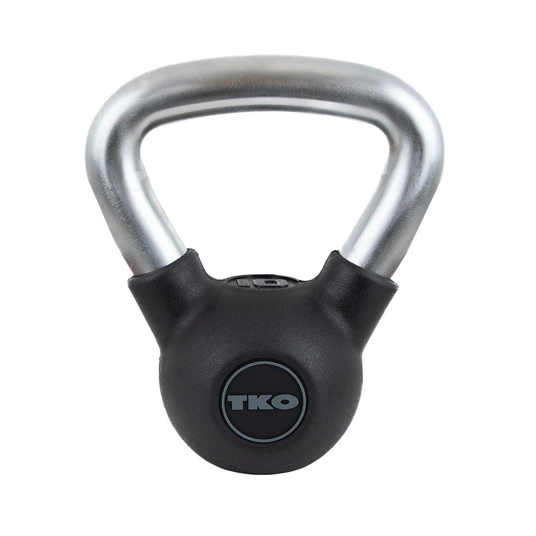Medium-weight TKO rubber kettlebell with textured rubber body