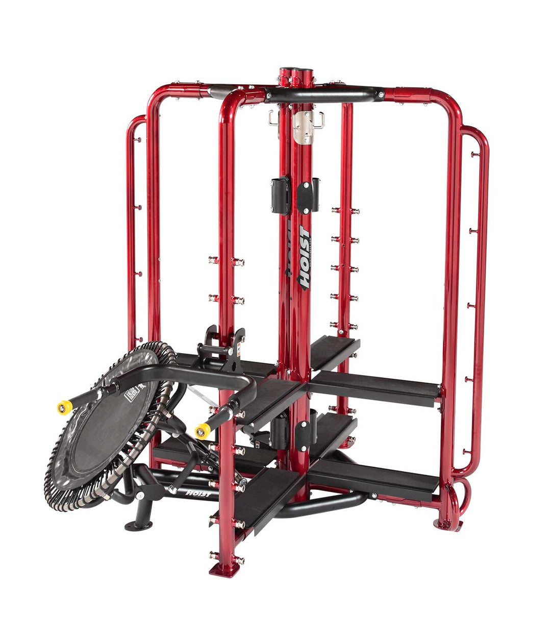 rear view of Motion Cage Studio Package 2 highlighting multi-station workout access and compact commercial fitness design